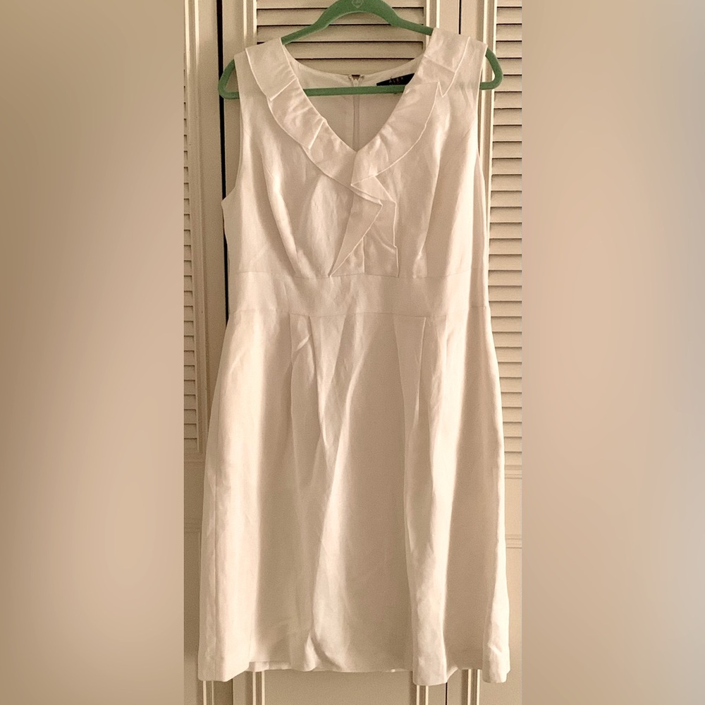 NWOT Alex Marie White Linen Dress - Size 14